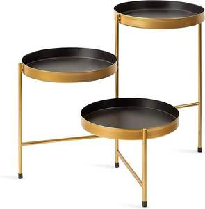 Élégant support de présentation pour plantes en fer galvanisé contemporain pour usage intérieur et extérieur, support de plantes de jardin - Product Image 6