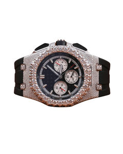 Montre-bracelet en diamant moissanite pour homme avec cadran noir numérique, design personnalisé de luxe, montre entièrement sertie de diamants - Product Image 1