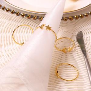 A-one Anneaux de serviette en métal conçus par une étoile de lune de qualité pour améliorer la présentation des repas formels et des fêtes de famille - Product Image 5