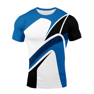 Fabricant pakistanais Rash Guard unisexe à manches courtes, entièrement sublimé, respirant, écologique, coupe ajustée, protection UV pour MMA - Product Image 1