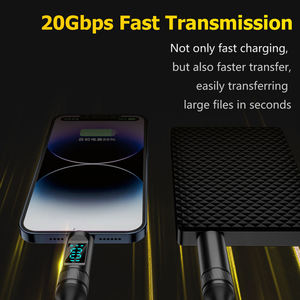 Cable de Datos de Alta Velocidad 3 en 1 Tipo-C a C con Pantalla Integrada de 8K para IOS y Android, Carga Rápida de 5A, Ecológico - Product Image 2