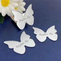 Étiquettes acryliques décoratives en plexiglas or-argent de 1mm avec adhésif arrière pour faveurs de fête Faveur de mariage