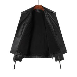 Chaqueta de cuero Vintage para hombre, ropa de calle, chaqueta acolchada de bombardero extraíble para motocicleta para hombre - Product Image 4