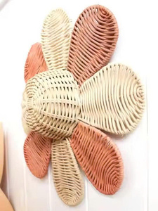 Coloré fleur enfant chambre décoration tenture murale décor rotin naturel tenture murale pour chambre à coucher à la main au Vietnam - Product Image 2