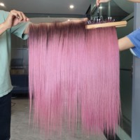 Vente chaude Remy Extensions de Cheveux Ombre Rose Couleur Bundles Avec Fermeture Extensions de Cheveux Bruts Avec Prix de Gros