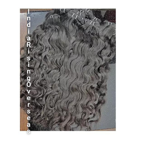 Extensiones de cabello humano Remy Virgen sin procesar de cabello natural indio crudo voluminoso, paquetes de trama alineados con cutícula completa - Product Image 1