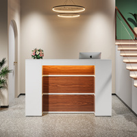 Nouveaux comptoirs avant exécutifs modernes Table Bureau de réception Design Tables de réception avec lumières LED