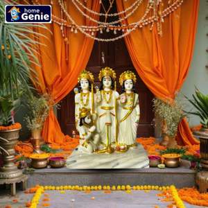 HOME GENIE Ram Darbar Idol | Estatua de Lord Ram Sita Lakshman y Hanuman | Pooja Idol de poliresina para Mandir Home & Gifting - Product Image 5