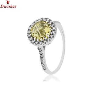 แหวนควอตซ์อัญมณีครึ่งวงผลิตจาก925เงินสเตอริงธรรมชาติผลิตขายส่ง - Product Image 2