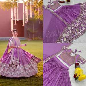 Launch New Heavy Embroidery Sequence Work Navratri Special Faux Georgette <b>Fabric</b> Lehenga Choli for <b>Indian</b> & Pakistani Clothing - Product Image 1