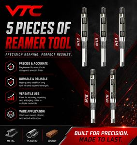 Durable Adjustable Expanding Hand <b>Reamer</b> High Carbon Steel Precision Cutting Blades Tool for Metal Reaming Jobs - Product Image 1