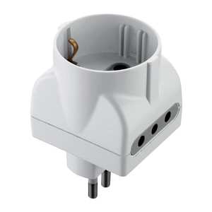Adattatore Triplo 10A - 2 Prese 10A + 1 Schuko Bianco Figura 15 - Product Image 1