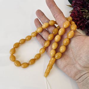 Misbaha de Ámbar del Báltico con Yema de Huevo, 33 Cuentas de Oliva, Tasbih de Ámbar Natural - Product Image 1