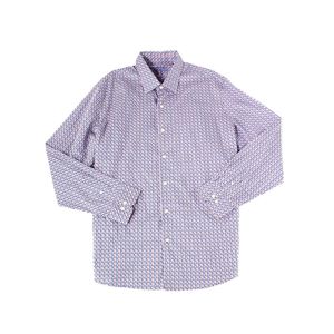 Camicia Formale Blu da Uomo Tasso Elba con Stampa Floreale, Taglia Small, 100% Cotone, Popeline Antipiega, Stile alla Moda - Product Image 1