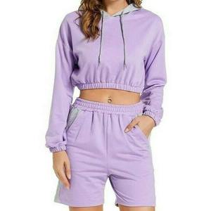 Ensemble haut et short pour femme, design personnalisé, utilisation en extérieur, couleur unie, haut confortable et sweat-shirt pour femme - Product Image 1