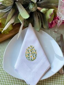 Serviettes de lapin de Pâques personnalisées en lin et coton monogramme Style japonais, broderie ajourée, taille de couleur personnalisée pour table - Product Image 2