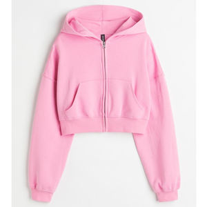 Sudaderas con capucha y sudaderas con cremallera, Top corto personalizado con cremallera completa de algodón 100%, sudaderas con capucha con cremallera reflectante polar, sudadera recortada para mujer - Product Image 4