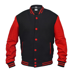 Custom Logo Embroidery Woolen <b>Varsity</b> <b>Jacket</b> High Street Style College <b>Men's</b> Winter Letterman <b>Bomber</b> Leather Sleeve OEM Service - Product Image 2