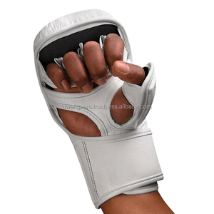 Gants de MMA Dwelt Gears Sanda en cuir PU, demi-doigts, fermeture auto-agrippante, ajustement ergonomique, pour grappling, sparring, entraînement, personnalisables - Product Image 5