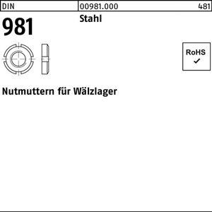 Tuerca Ranurada DIN 981 KM32 M160x3, Anillo de Retención de Acero, 1 Pieza - Product Image 1