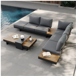 Premium L Shape Wood <b>Legs</b> Minimalist Style <b>Sofa</b> Set <b>For</b> Living Room Customized OEM ODM From Vietnam Home Decoration - Product Image 3