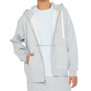 300 Gsm 100% Cotton Zip up Hoodies Custom Embroidery Pullover Blank Hoodies with Zipper High Quality Custom Zip up Hoodies - Product Image 2