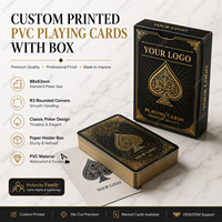 Cartes à jouer en PVC personnalisées imprimées avec boîte 88x63mm R3 Coins arrondis Cartes de poker classiques pour jeu familial