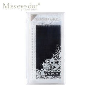 Extensions de cils Platinum Sable Classic, fibres PBT coréennes, boucles CC & LC & DD, épaisseur 0,12 mm, longueur 11 mm - Product Image 1
