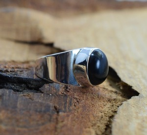 Anillo de estilo bohemio de Plata de Ley 925 para mujer, joyería de piedras preciosas de ónix negro clásico hecho a mano, regalo de boda de rodio para fiestas - Product Image 4