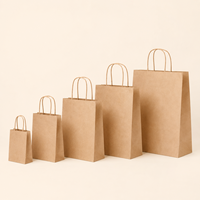 Bolsa de Papel con Asa Retorcida para Cafetería, Bolsa Kraft Personalizada con Logotipo para Llevar, Embalaje Reciclable para Servicios de Alimentación, Proveedor Mayorista OEM