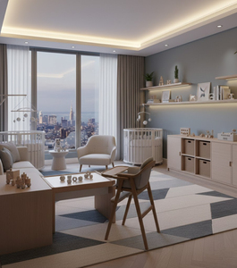 Chaise haute pour bébé en teck moderne de qualité supérieure avec ceinture de sécurité et réglage de la hauteur pour une utilisation au parc et en entrepôt - Product Image 2