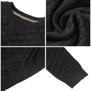 High-Grade Elastic Jacquard Woven Winter Crew Neck <b>Sweater</b>, Men's Slim Fit Pullover <b>Sweater</b> Orange T-shirt - Product Image 4