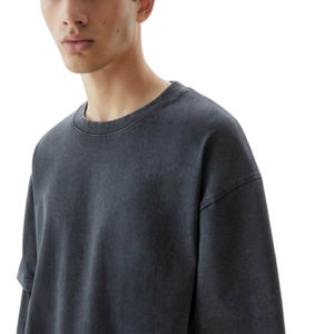 Camiseta Vintage de Alta Calidad con Cuello Redondo, Holgada, de Secado Rápido, Hombros Caídos, 100% Algodón, Doble Capa, Mangas Largas, en Oferta - Product Image 6