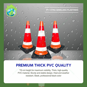 Nouveau cône de signalisation routière en PVC orange durable 70 cm, résistant à la chaleur et aux fissures, marque SSBO, longue durée de vie, sécurité routière et de stationnement, garantie 1 an - Product Image 6