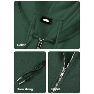 Sudadera con Capucha Bordada de Moda Otoño, Pasamontañas Personalizado con Cremallera, Gorro Doble, Prenda Exterior Sólida para Hombre, Sudadera con Capucha de Invierno 100% Algodón - Product Image 5