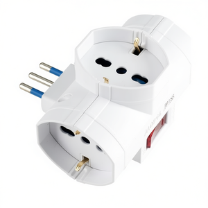 Adaptateur de prise électrique avec interrupteur 3 prises 2P+T 16A (italien et allemand) Multiprise PP2385 Blanc - Product Image 2