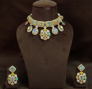 Conjunto de Collar de Alta Calidad Inspirado en Polki Sabyasachi, Estilo Lujoso, Perfecto para Bodas, Ocasiones Festivas y Fiestas - Product Image 2