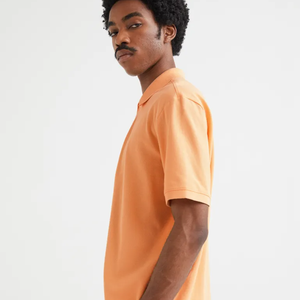 100% coton Hommes Polo T Shirt Tournent Vers Le Bas Manches Courtes Solide Couleur Casual Hommes Polo T Shirt - Product Image 3