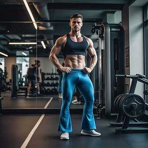 Compressie Flare Legging Mannen Workout Fitness Flare Broek Mannen Basislaag Hoge Elastische Taille Atletische Compressie Flare Legging - Product Image 6