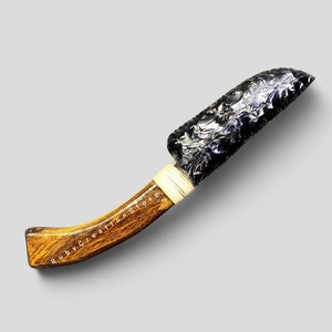Cuchillo de Obsidiana Negra Tallado a Mano, Hoja de Piedra Preciosa Grande, Cuchillo de Cristal de Obsidiana Hecho a Mano, Decoración, Artefacto Espiritual Tribal - Product Image 5