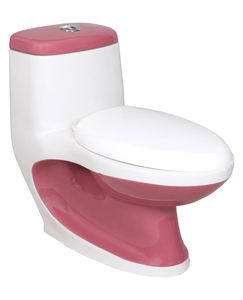 Ensemble de toilettes monobloc en céramique moderne à poser au sol avec cuvette sans bride blanche - Product Image 4