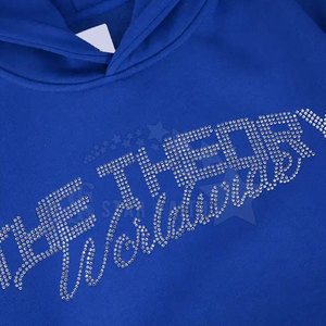 Mode hommes basique lavage à l'acide strass à capuche mélange de coton pull sweat pour Hip Hop Streetwear Look - Product Image 5