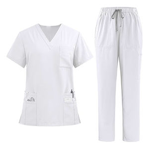 ชุดเครื่องแบบแพทย์สำหรับขัดแบบเรียวพอดีตัวระบายอากาศแห้งเร็วยืดได้4ทางชุดทางการแพทย์คอวีแบบกำหนดเองขายส่ง - Product Image 1