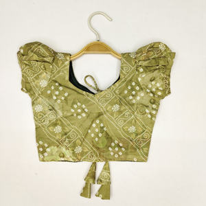 Ensemble Shoryam Fashion pour enfants, traditionnel, Mehandi Bandhani Lehenga Choli, longueur au sol, séchage rapide |   Fête festive de Diwali et de mariage - Product Image 3