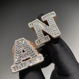 Bague Hip Hop pour Homme en Argent Sterling 925 Entièrement Sertie de Diamants Moissanite Argentés, Monture Faite Main - Product Image 5