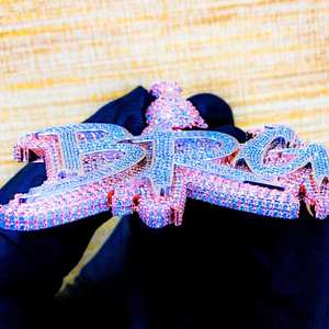 Colgante de letra personalizada de Plata de Ley 925, corte de 3,50 quilates, moissanita Real, chapado en oro, estilo Hip Hop, diseño de hielo de diamante para fiestas - Product Image 4