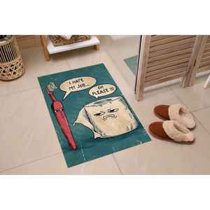 Alfombra con Estampado de Cómics: Alfombra Divertida para Baño con Diseño de Cepillo de Dientes y Papel Higiénico, Alfombra Suave No Tejida - Product Image 2