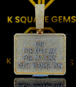 Pendentif personnalisé Moissanite VVS, pendentif Moissanite personnalisé, pendentif Moissanite VVS Barber personnalisé, bijoux en Moissanite Hip Hop en argent - Product Image 1