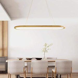 Lámpara de Techo LED Moderna, de Madera y Resina, Regulable, Impermeable IP54, Ecológica, Duradera, con Control de Botones, Altura Ajustable, CA - Product Image 4