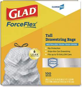 Bolsas de Basura Glad ForceFlexPlus para Cocina, con Cordón, Blancas, de 13 Galones, OdorShield - Paquete de 100 Unidades (El Empaque Puede Variar) - Product Image 4